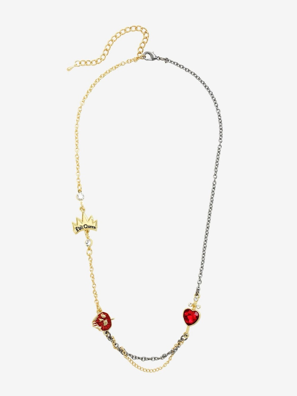 Disney Snow White Evil Queen Charms Two-Tone Red Heart Charm Necklace - Picture 2 of 3